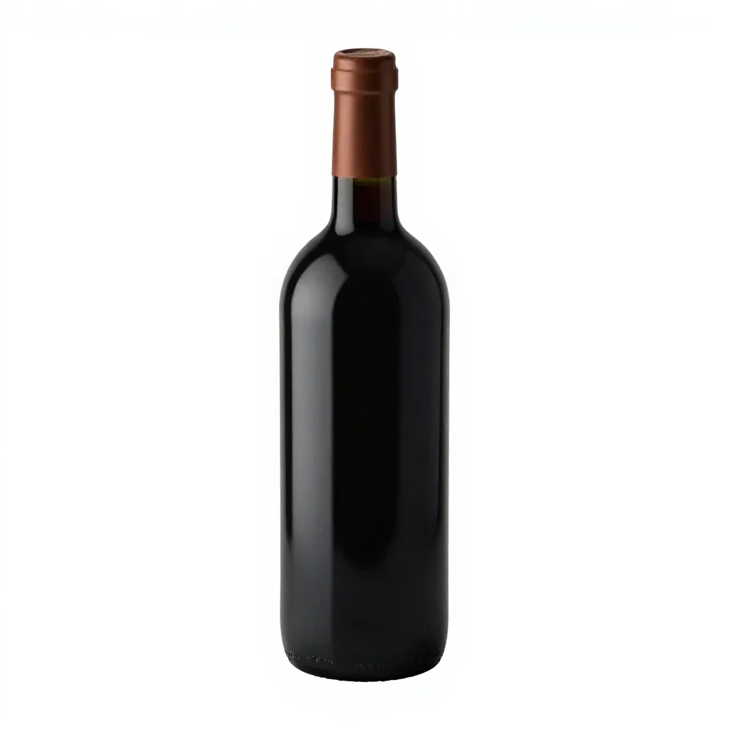 Wine bottle with a wax seal isolated on a white background