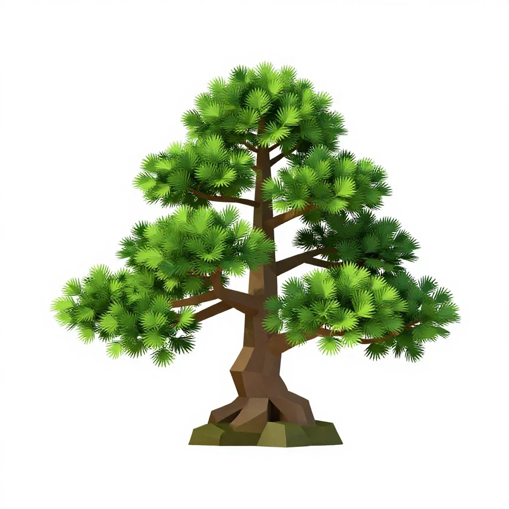 Bonsai juniper isolated on a white background