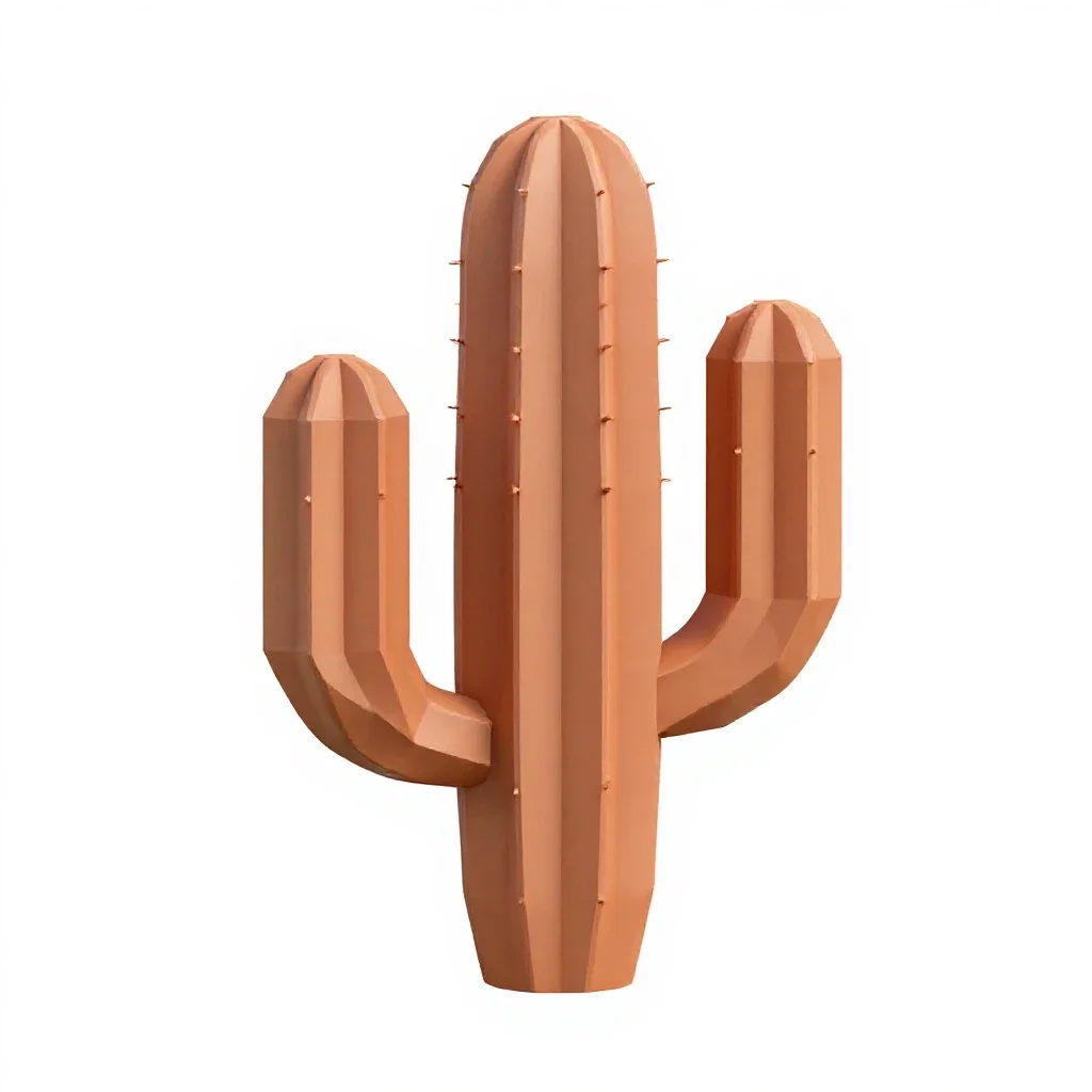 Cactus cluster in terracotta isolated on a white background