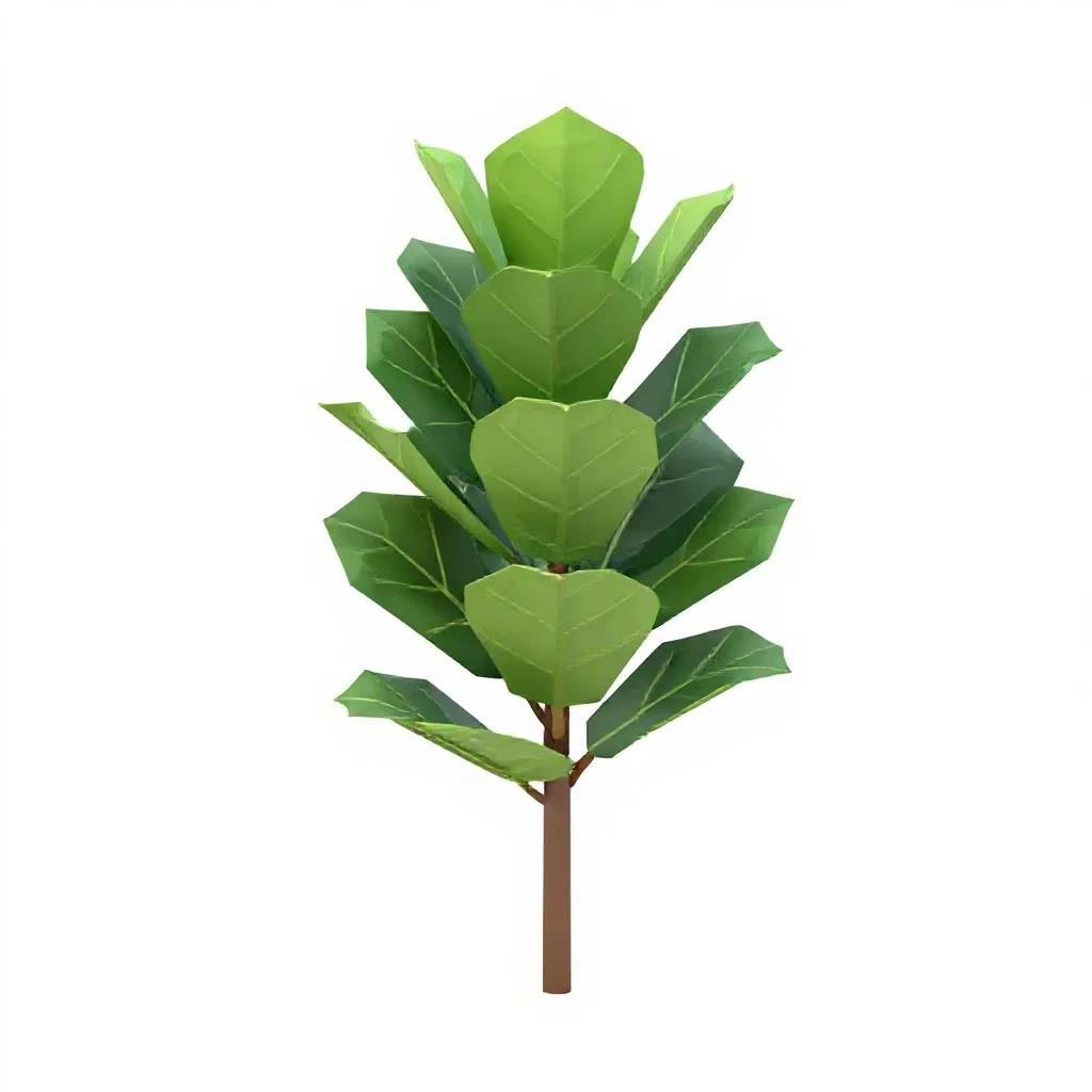 Fiddle leaf fig isolated on a white background