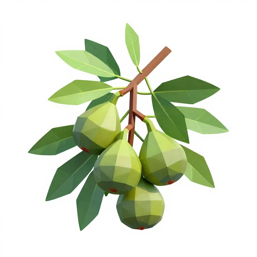 Fig branch with fruit isolated on a white background