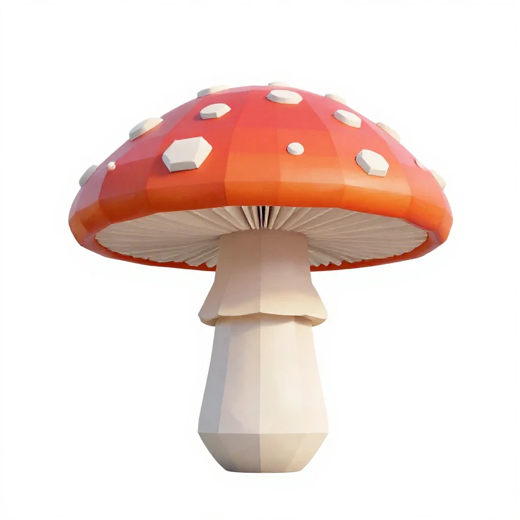 Fly agaric mushroom isolated on a white background