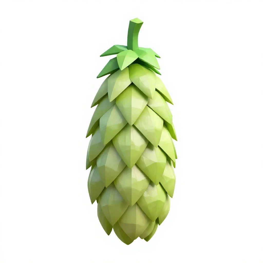 Hop flower cone isolated on a white background