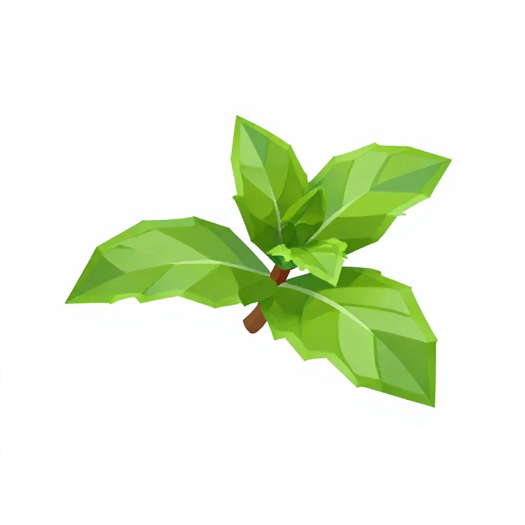 Mint cutting in water isolated on a white background
