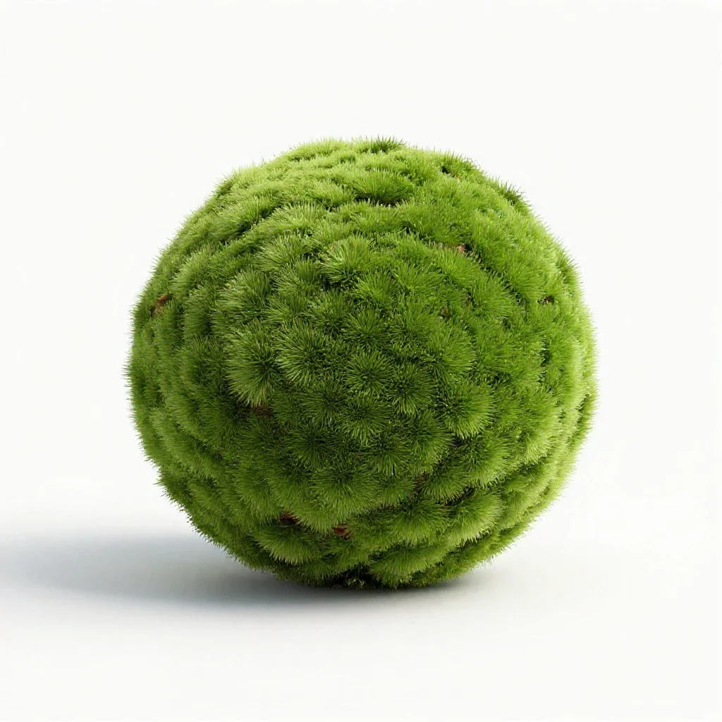 Moss ball isolated on a white background