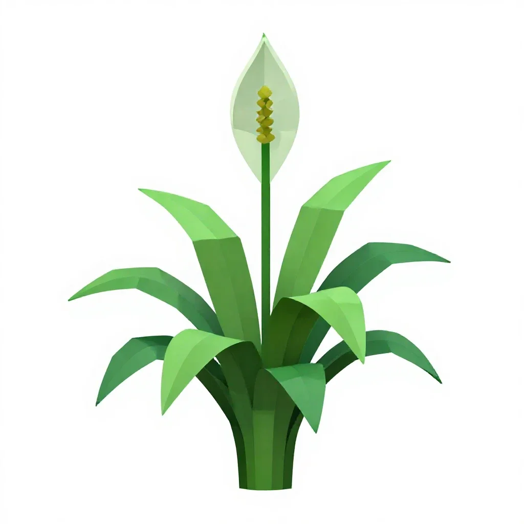 Peace lily in bloom isolated on a white background