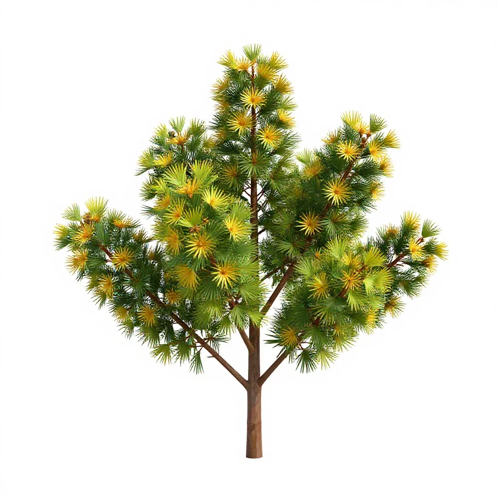 Pohutukawa branch in flower isolated on a white background