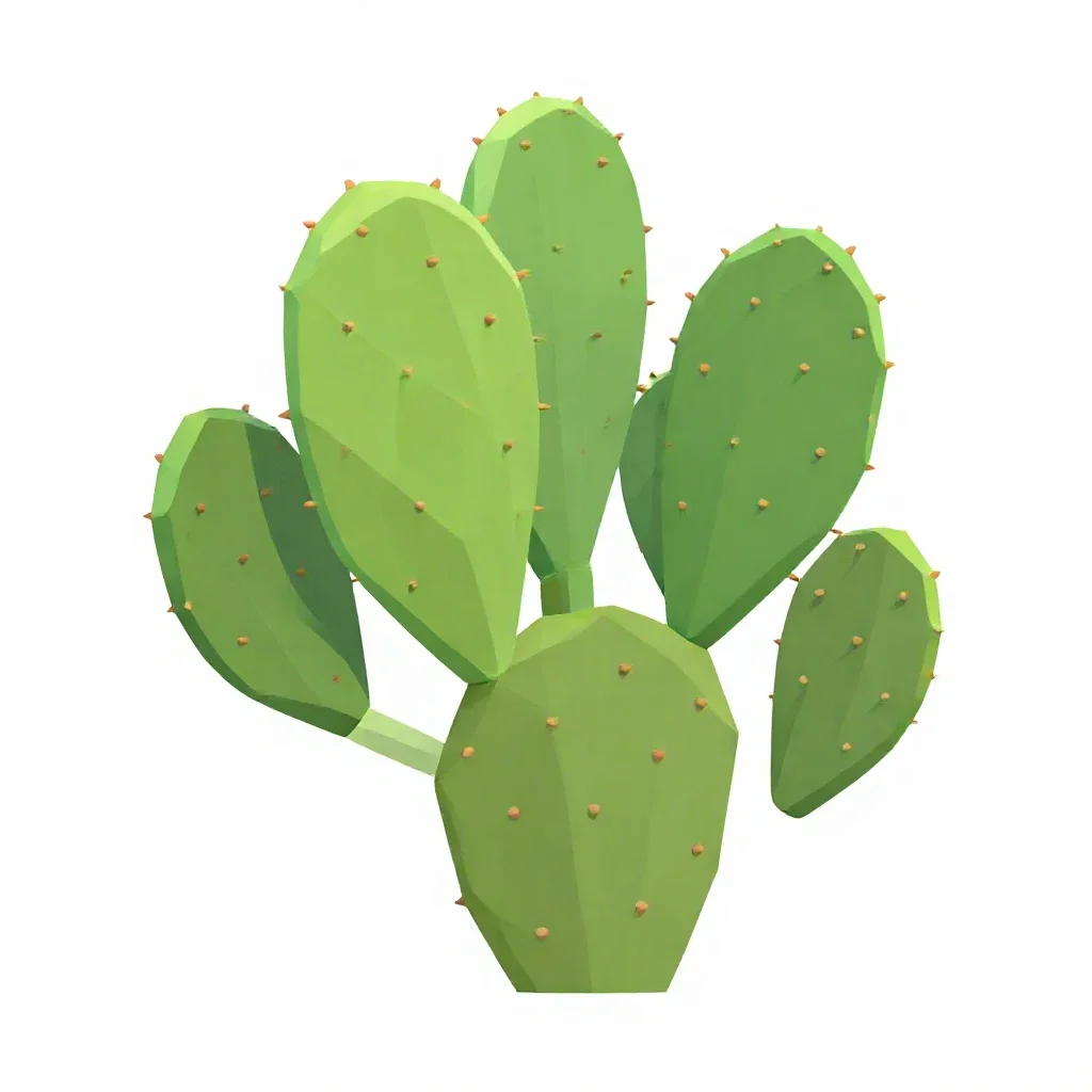 Prickly pear pad isolated on a white background