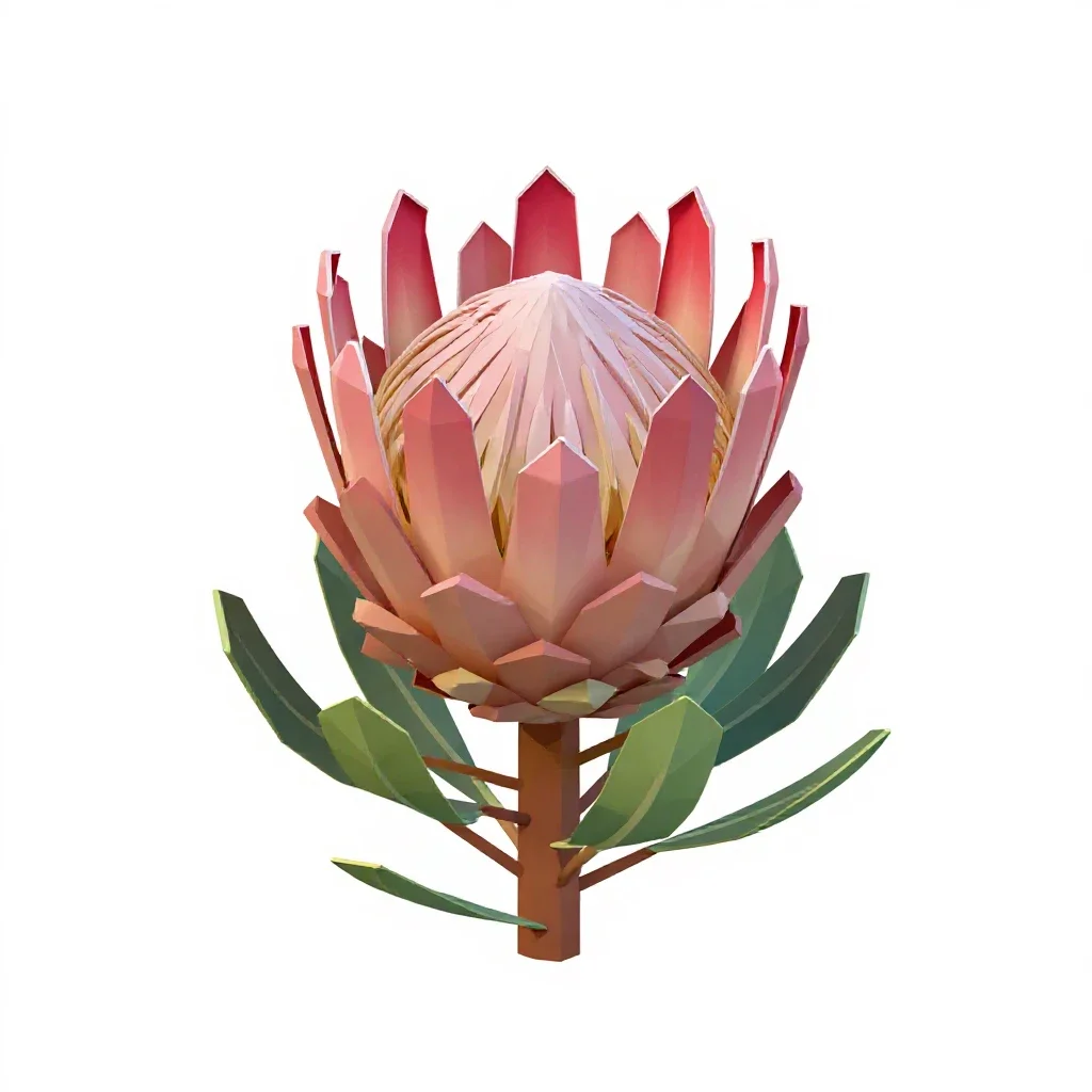 Protea flower isolated on a white background