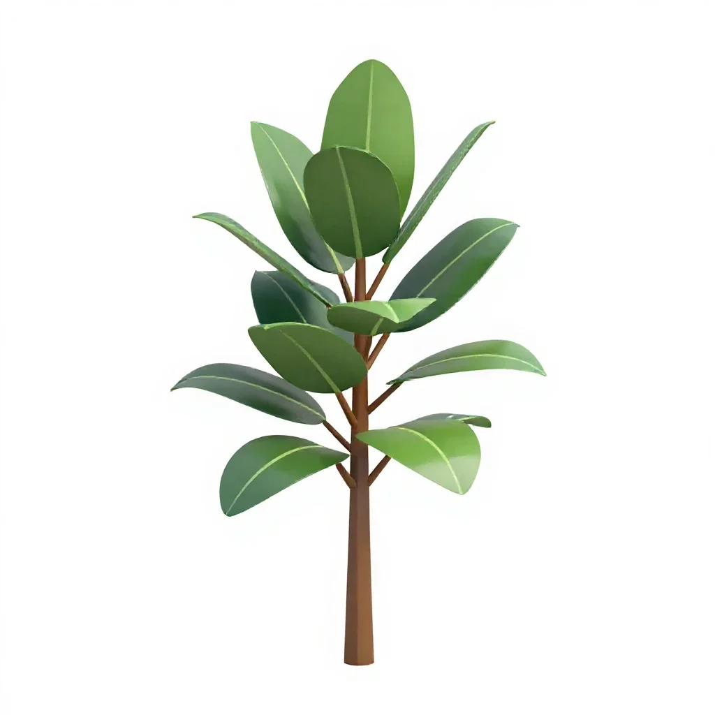 Rubber plant isolated on a white background