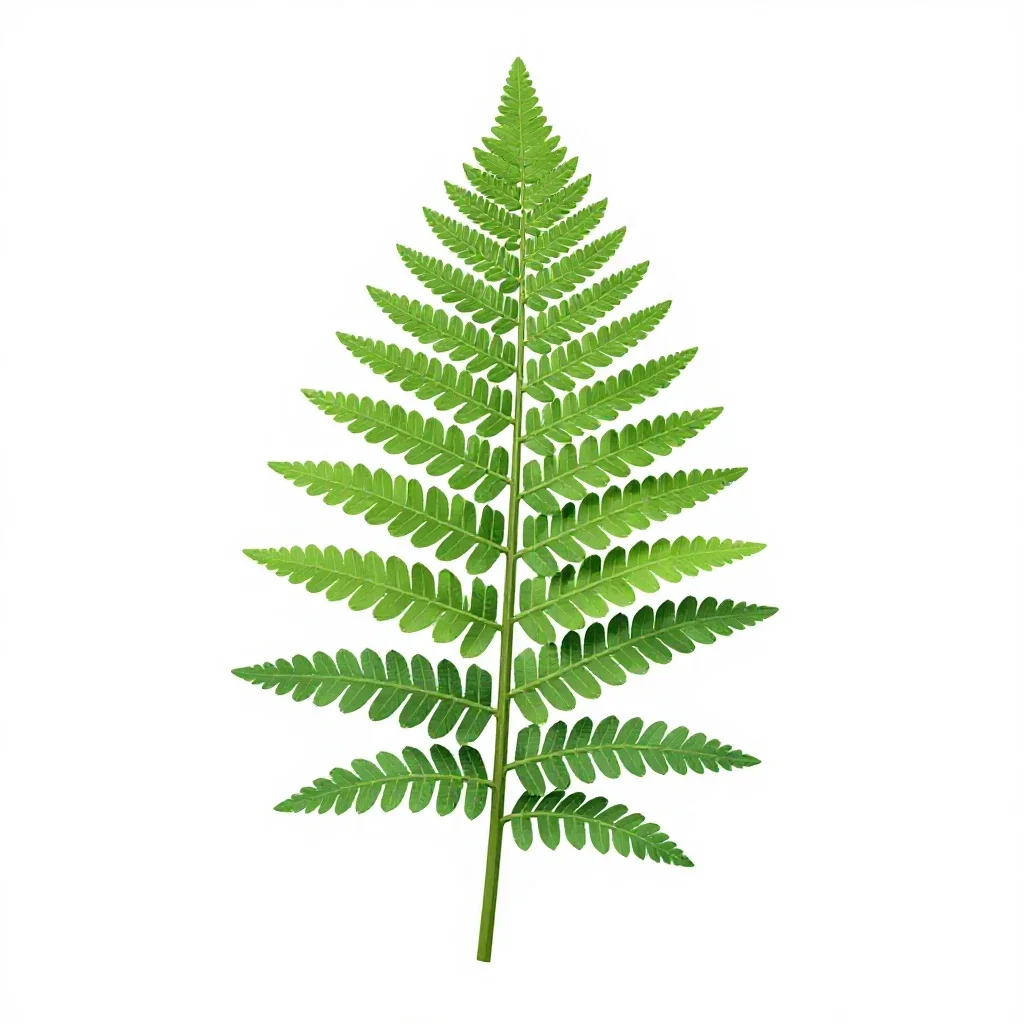 Silver fern frond isolated on a white background