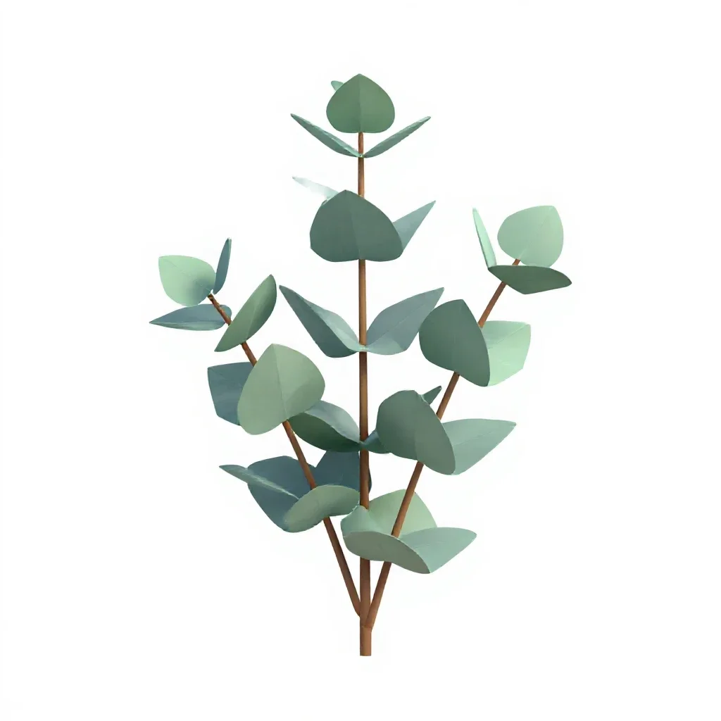 Sprig of eucalyptus isolated on a white background