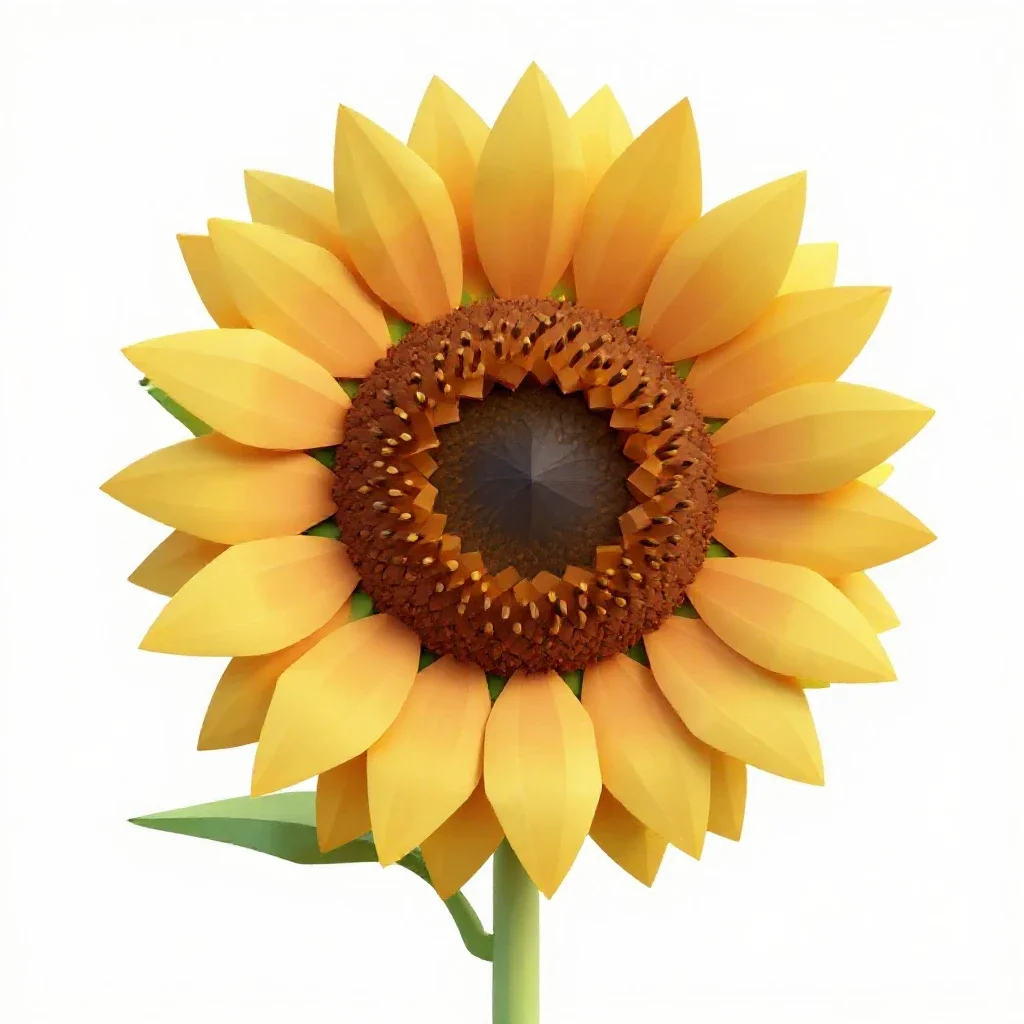 Sunflower head isolated on a white background