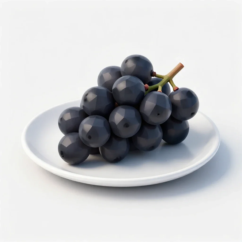Bunch of black grapes isolated on a white background