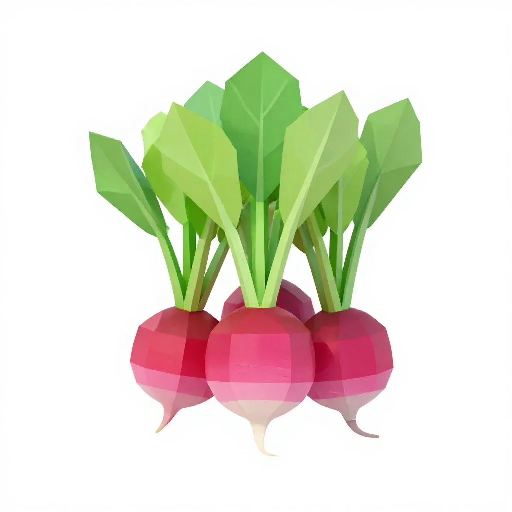 Bunch of radishes with tops isolated on a white background