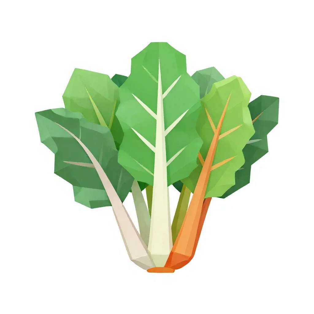 Bunch of rainbow chard isolated on a white background