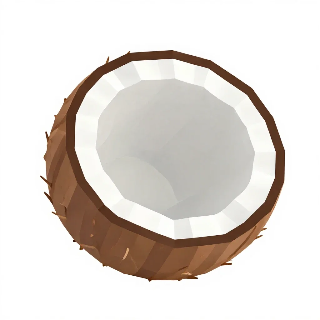 Coconut cracked open isolated on a white background