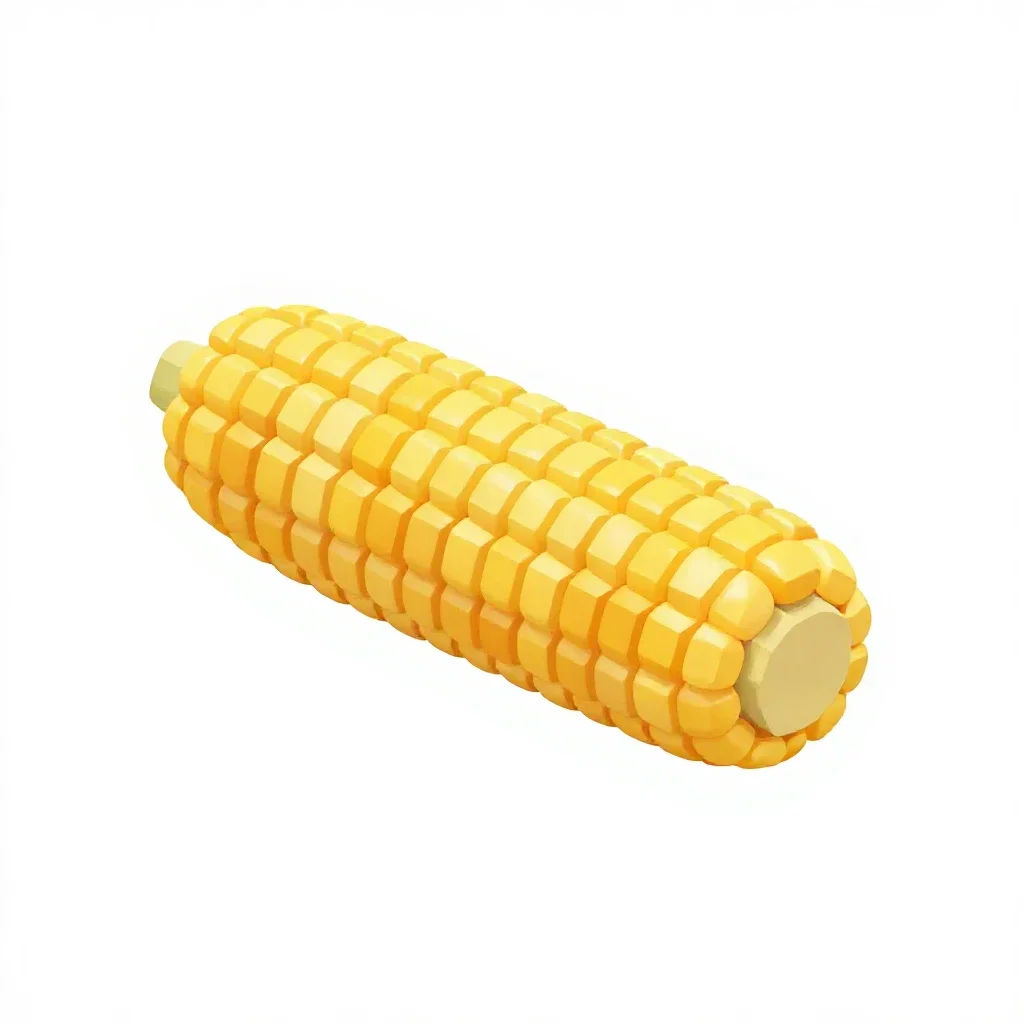 Corn cob with husk peeled isolated on a white background