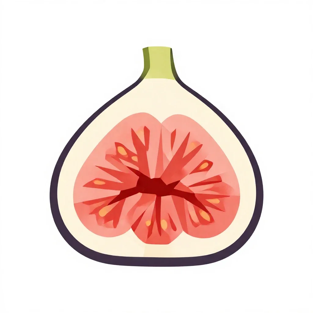 Fig split open isolated on a white background