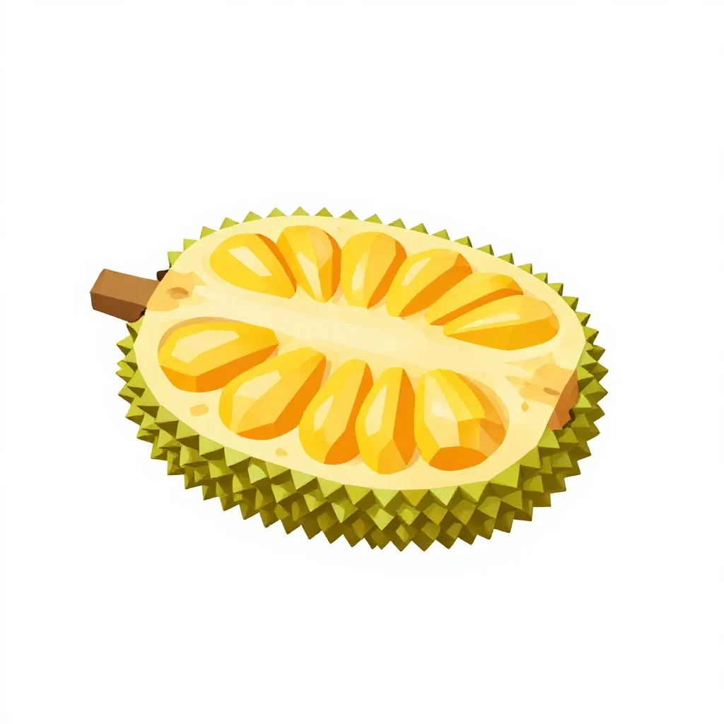 Jackfruit segment isolated on a white background