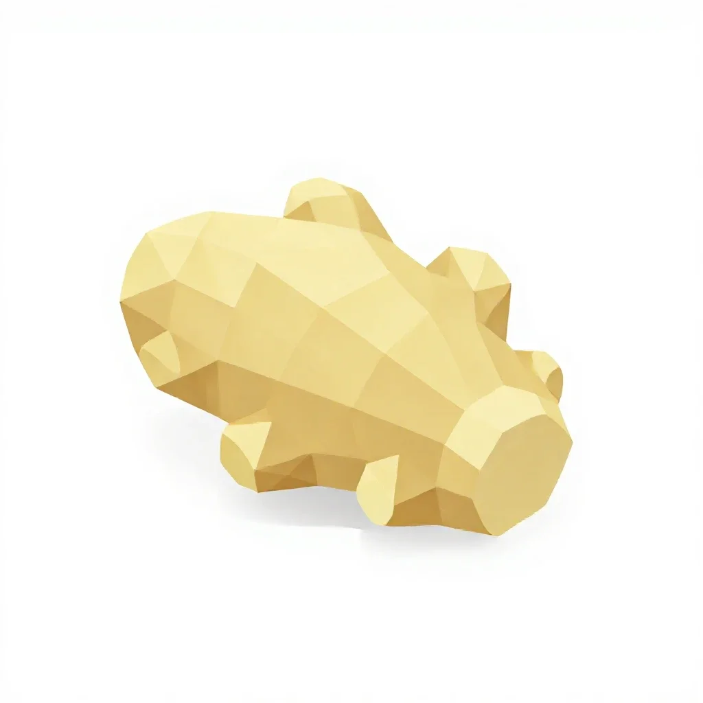 Knob of ginger isolated on a white background