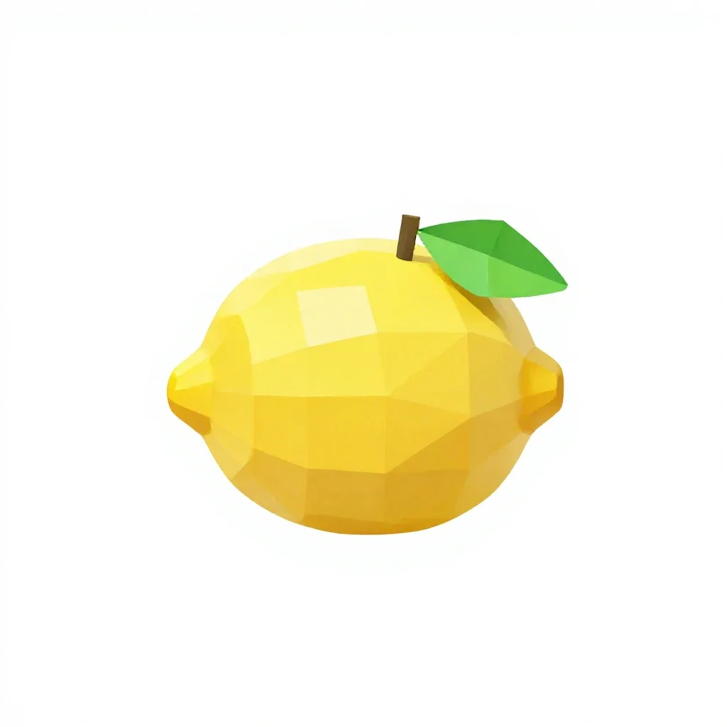 Lemon with a leaf isolated on a white background