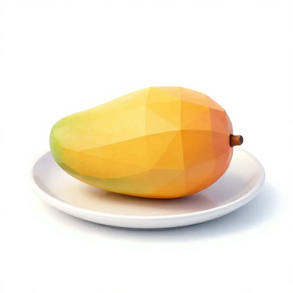 Mango cheek scored isolated on a white background