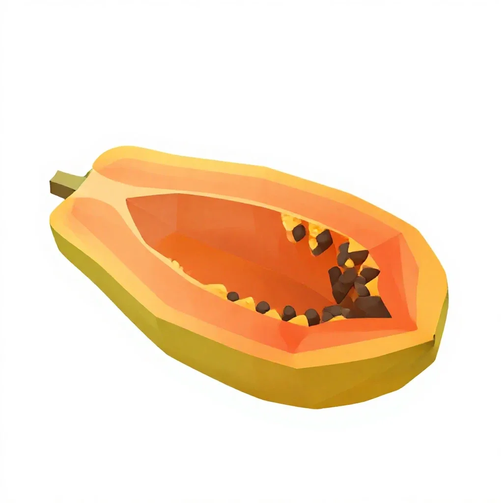 Papaya halved isolated on a white background