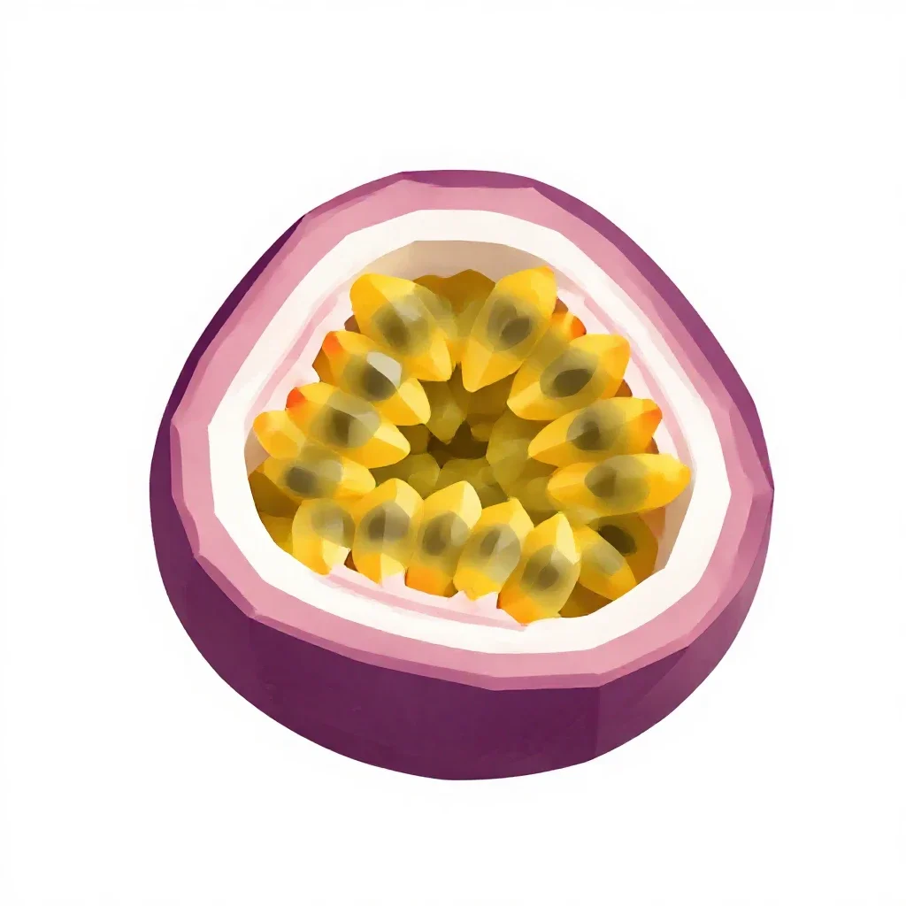 Passionfruit halved isolated on a white background