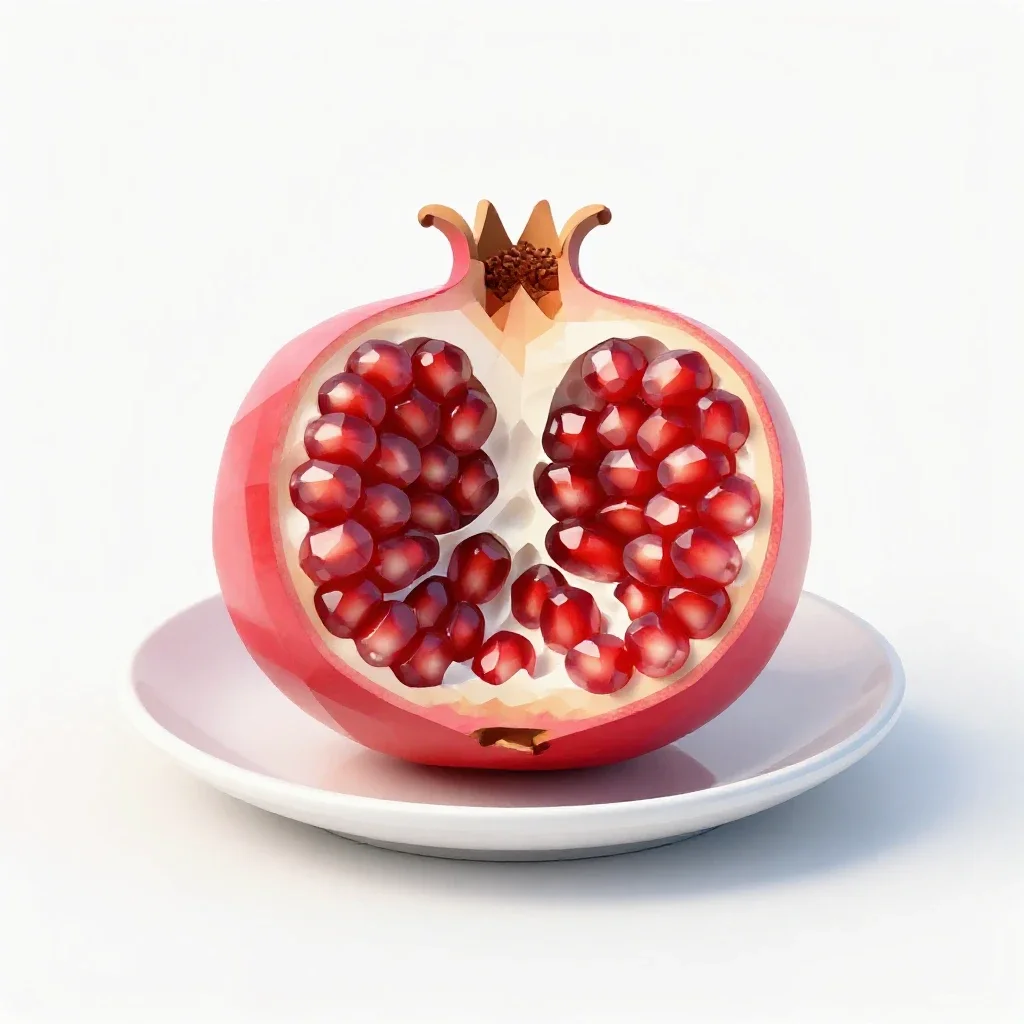 Pomegranate broken open isolated on a white background