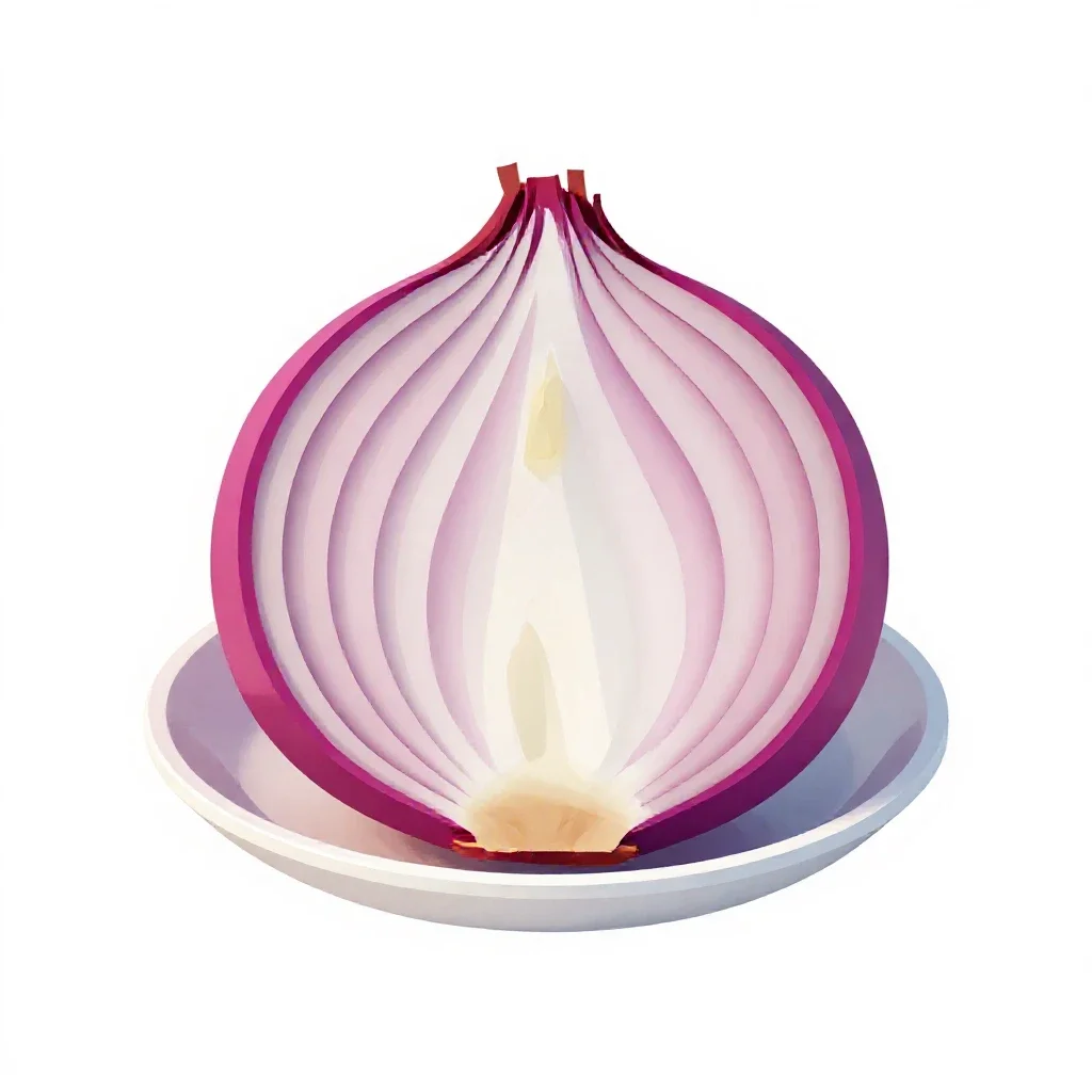 Red onion halved isolated on a white background