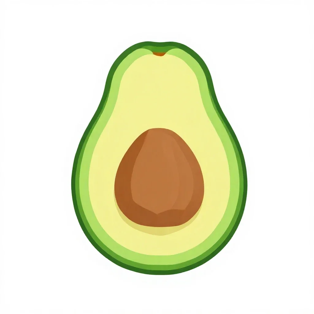 Avocado halved with the stone isolated on a white background
