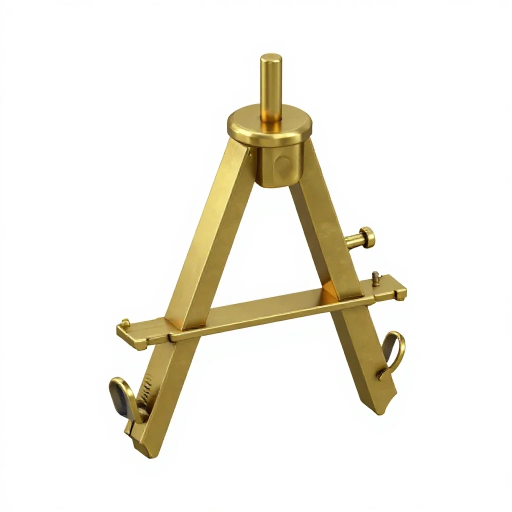 Brass sextant isolated on a white background