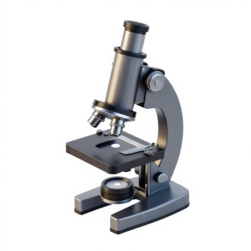 Compound microscope isolated on a white background