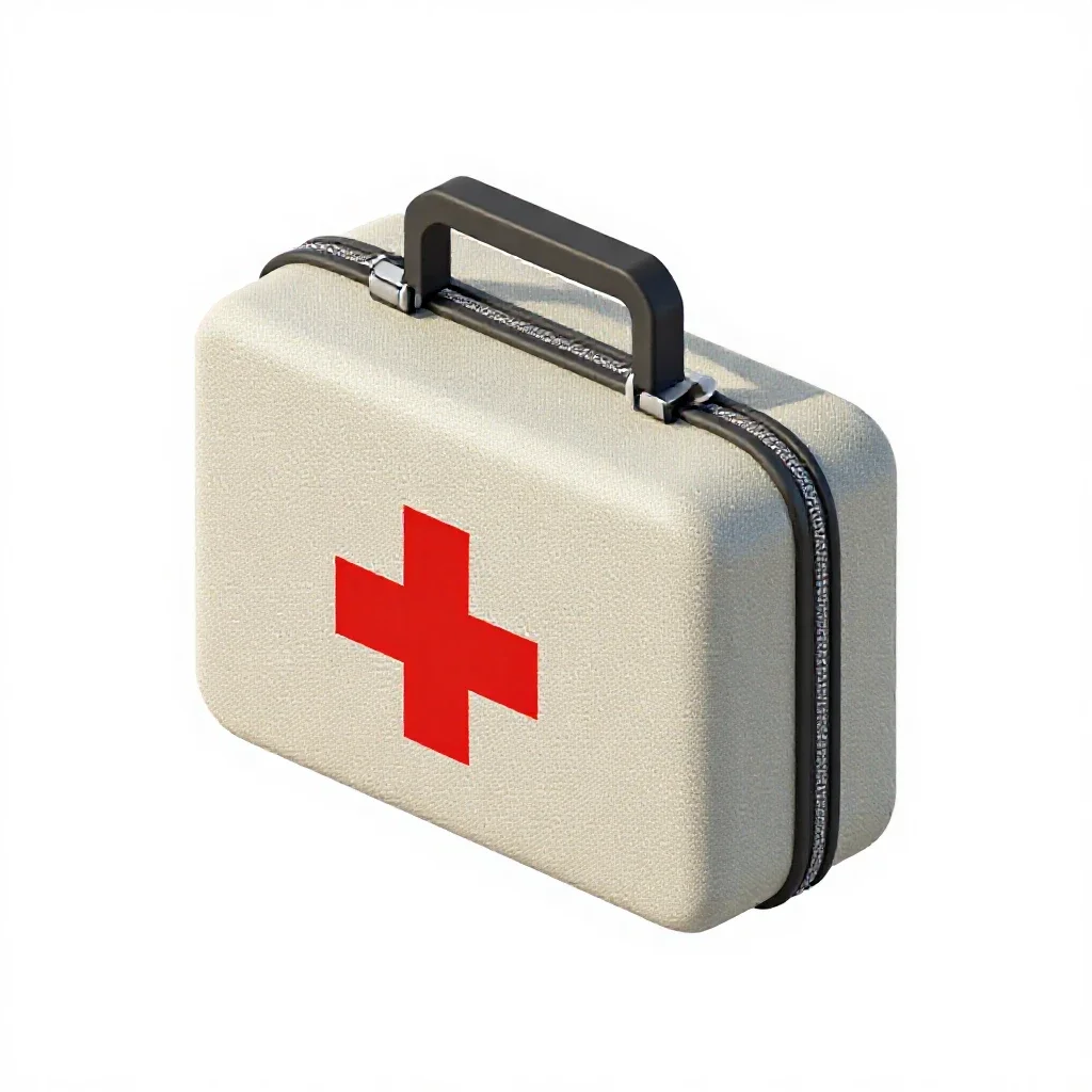 First aid kit isolated on a white background