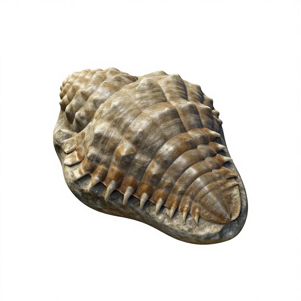 Fossil trilobite isolated on a white background