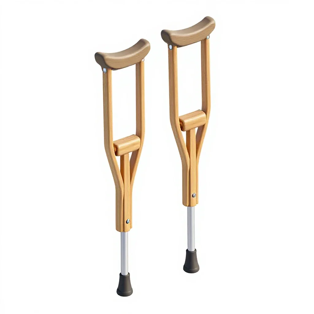 Pair of forearm crutches isolated on a white background