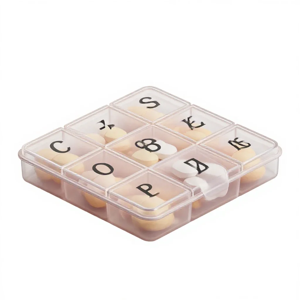 Pill organiser isolated on a white background