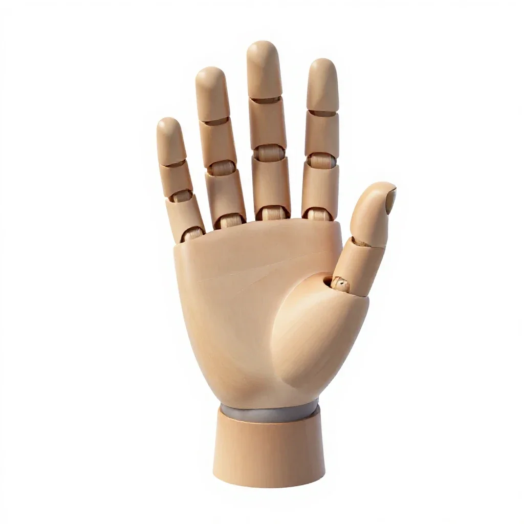 Prosthetic hand isolated on a white background