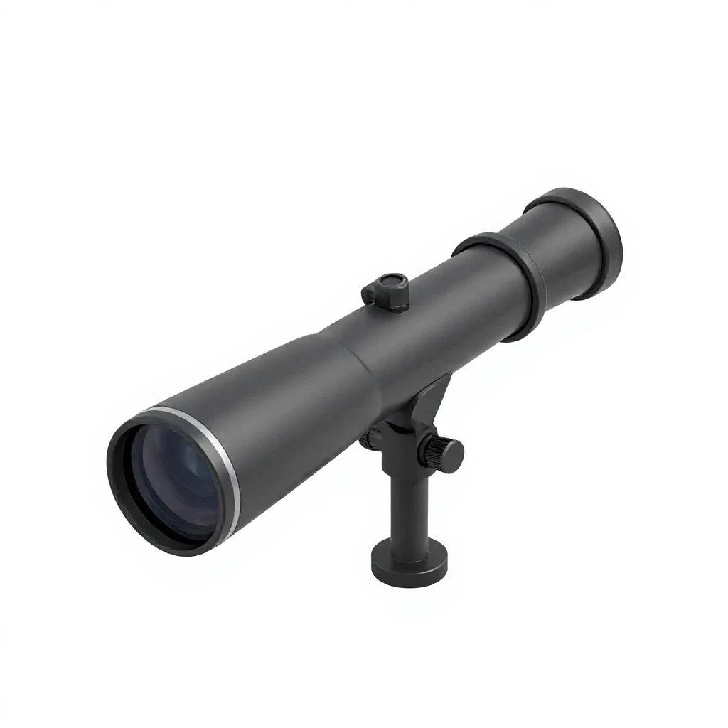 Refracting telescope isolated on a white background