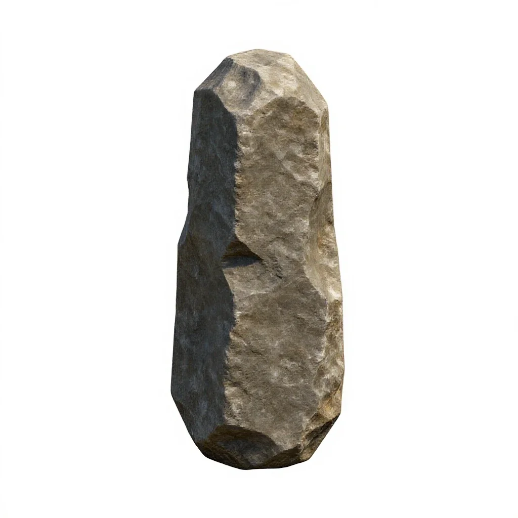Alien artefact monolith isolated on a white background