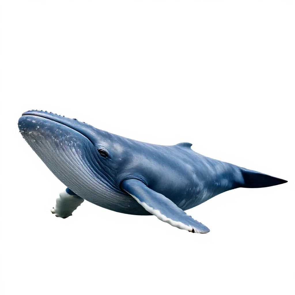 Blue whale isolated on a white background