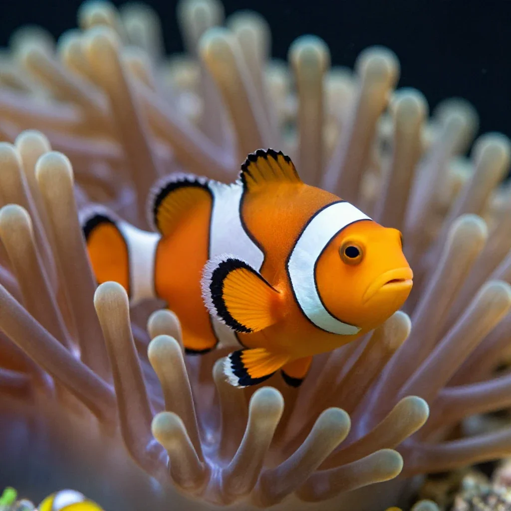 Clownfish in an anemone isolated on a white background