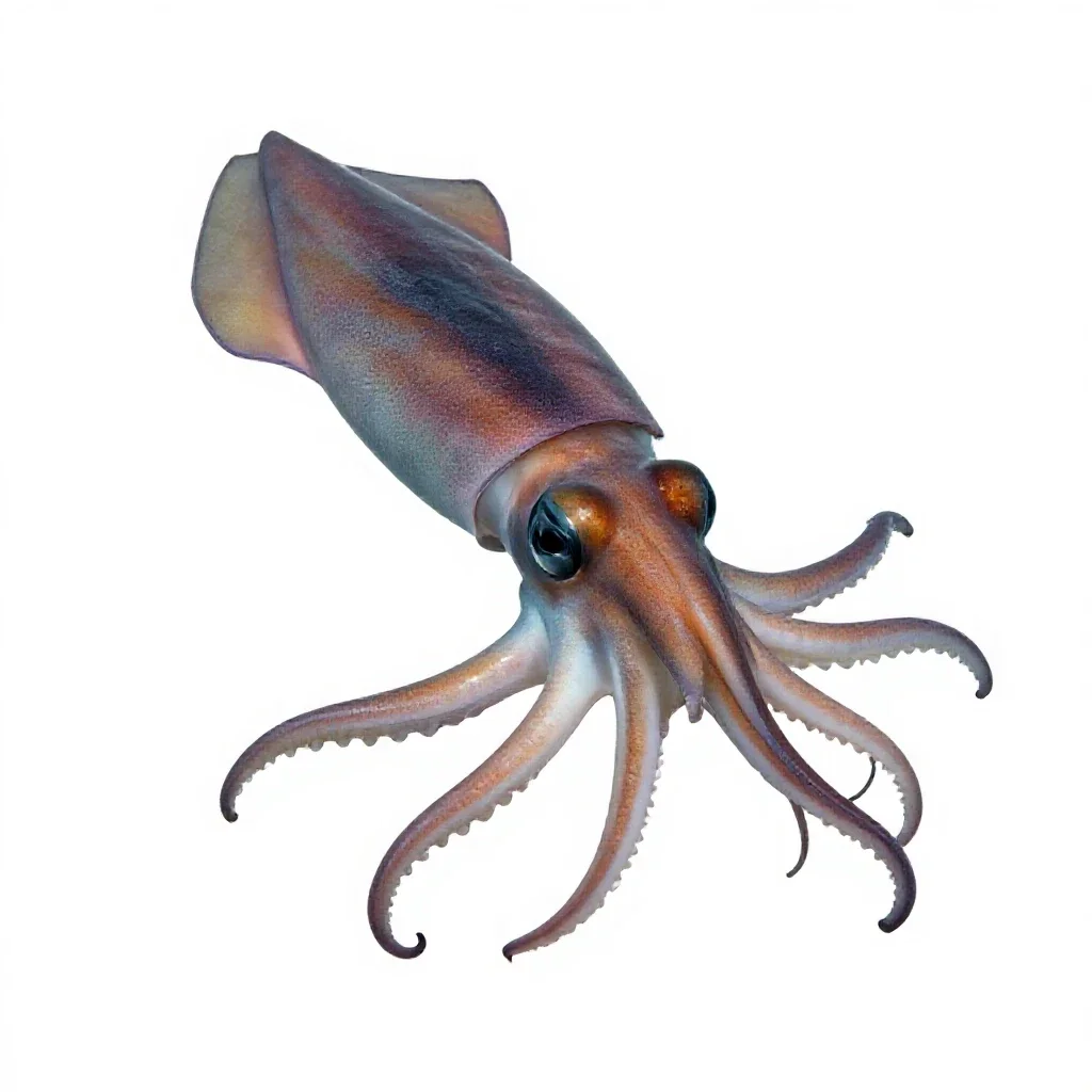 Giant squid isolated on a white background