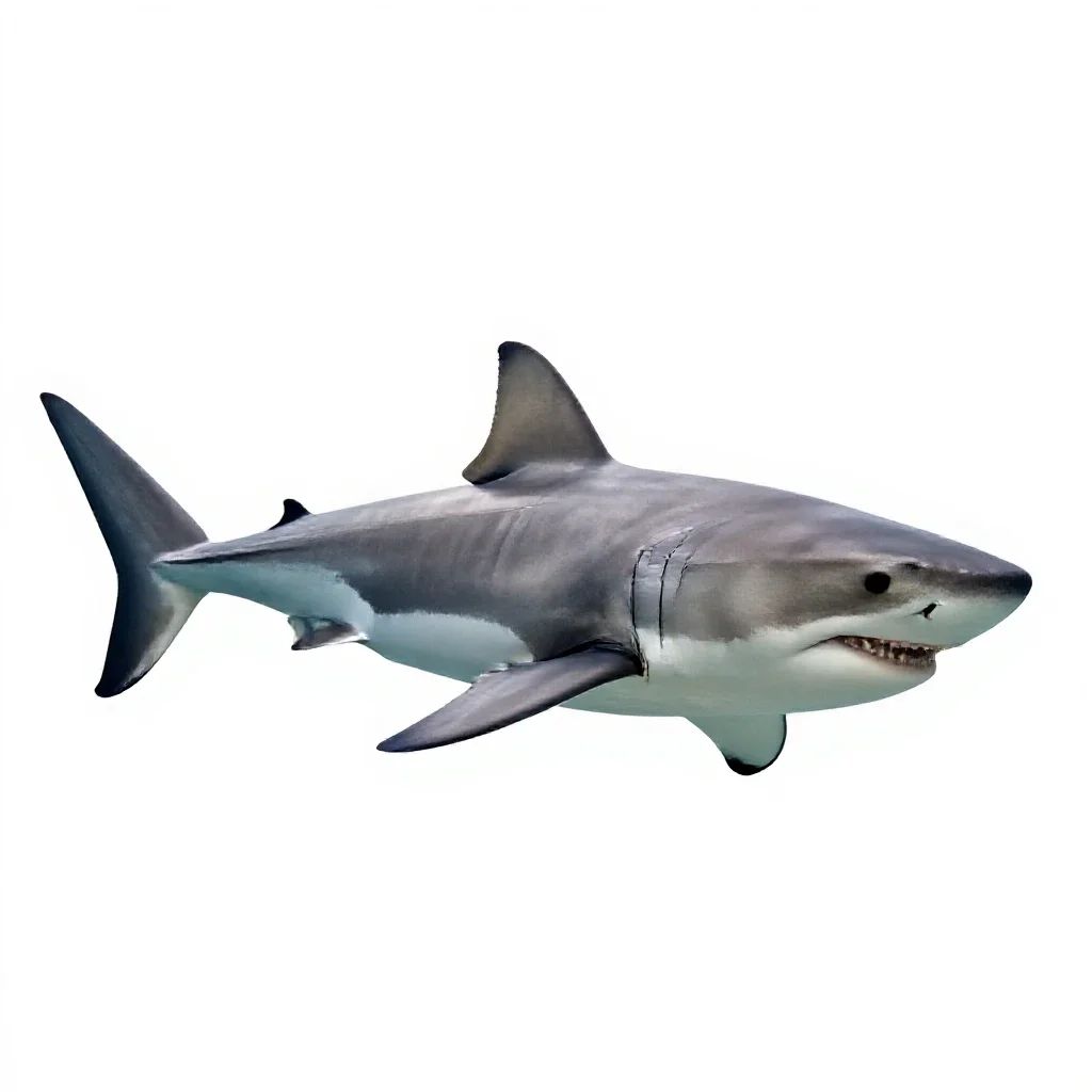 Great white shark isolated on a white background