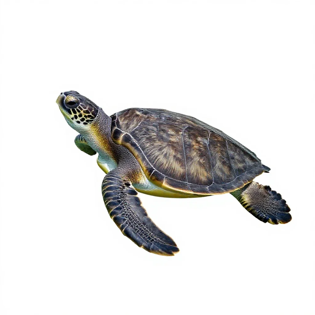 Leatherback turtle isolated on a white background