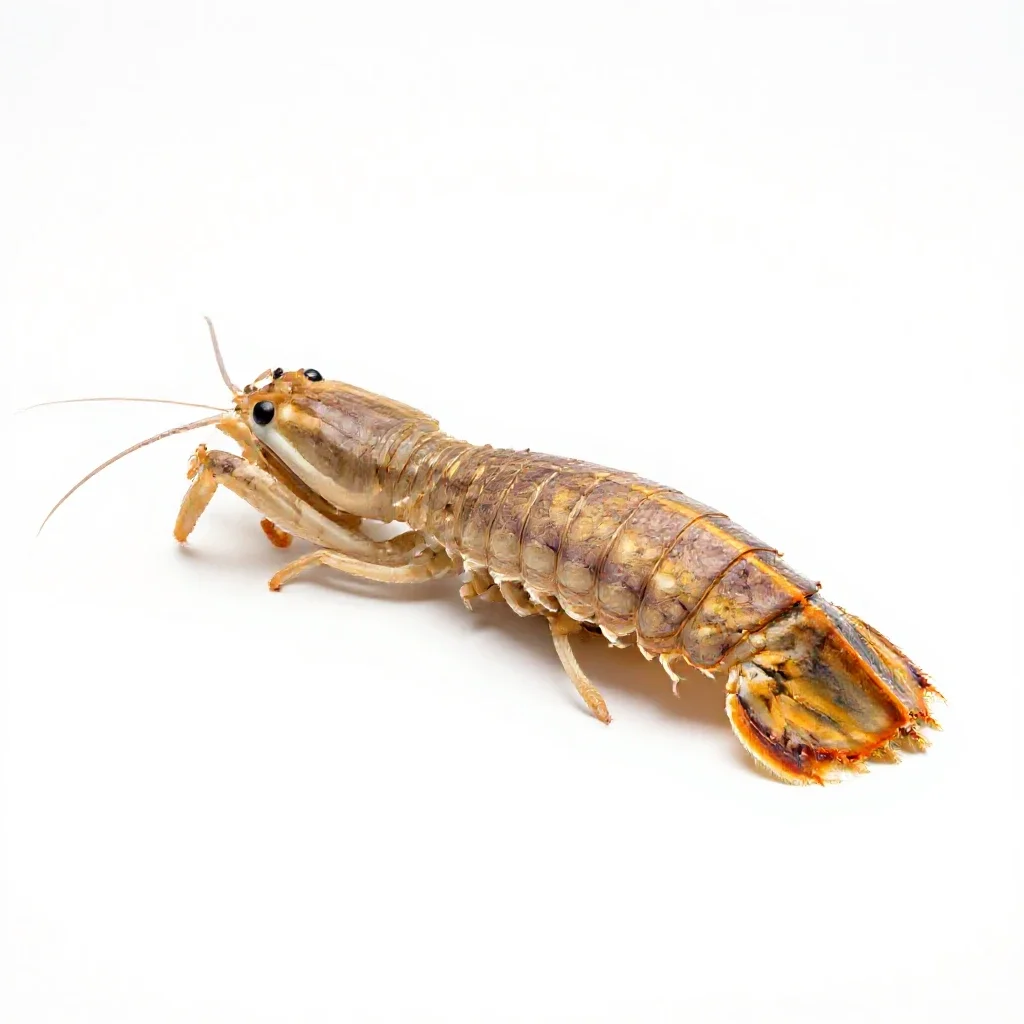 Mantis shrimp isolated on a white background