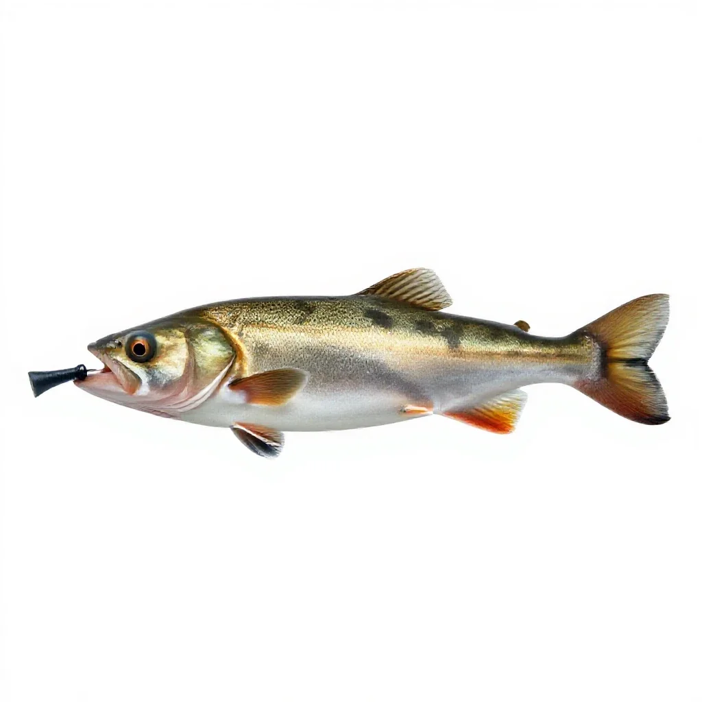 Anglerfish with a lure isolated on a white background