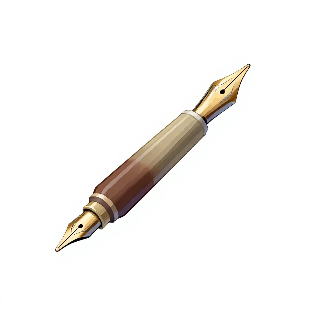 Calligraphy dip pen with nibs isolated on a white background