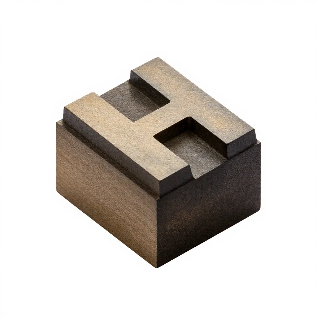 Letterpress type block isolated on a white background
